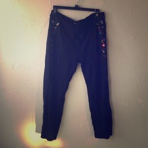 ModCloth stretchy dress pants embroidered  XL